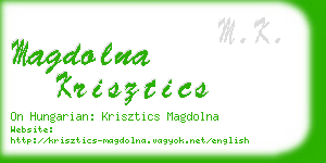 magdolna krisztics business card